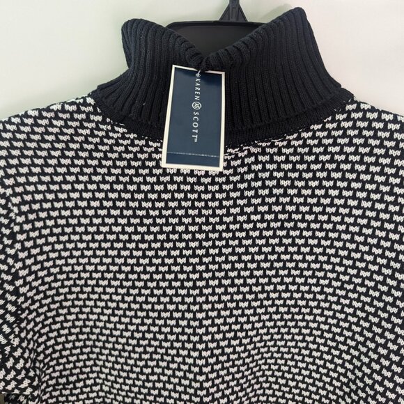 NEW Karen Scott Jersey sweater Turtle Neck -size M -Color winter white - Picture 3 of 8